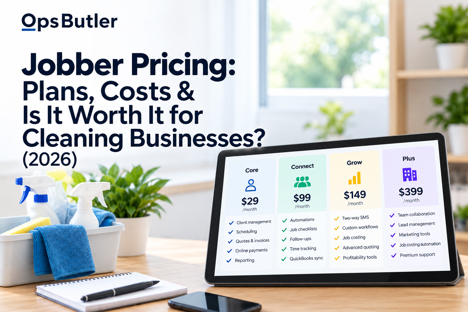 Jobber pricing plans and costs for cleaning businesses