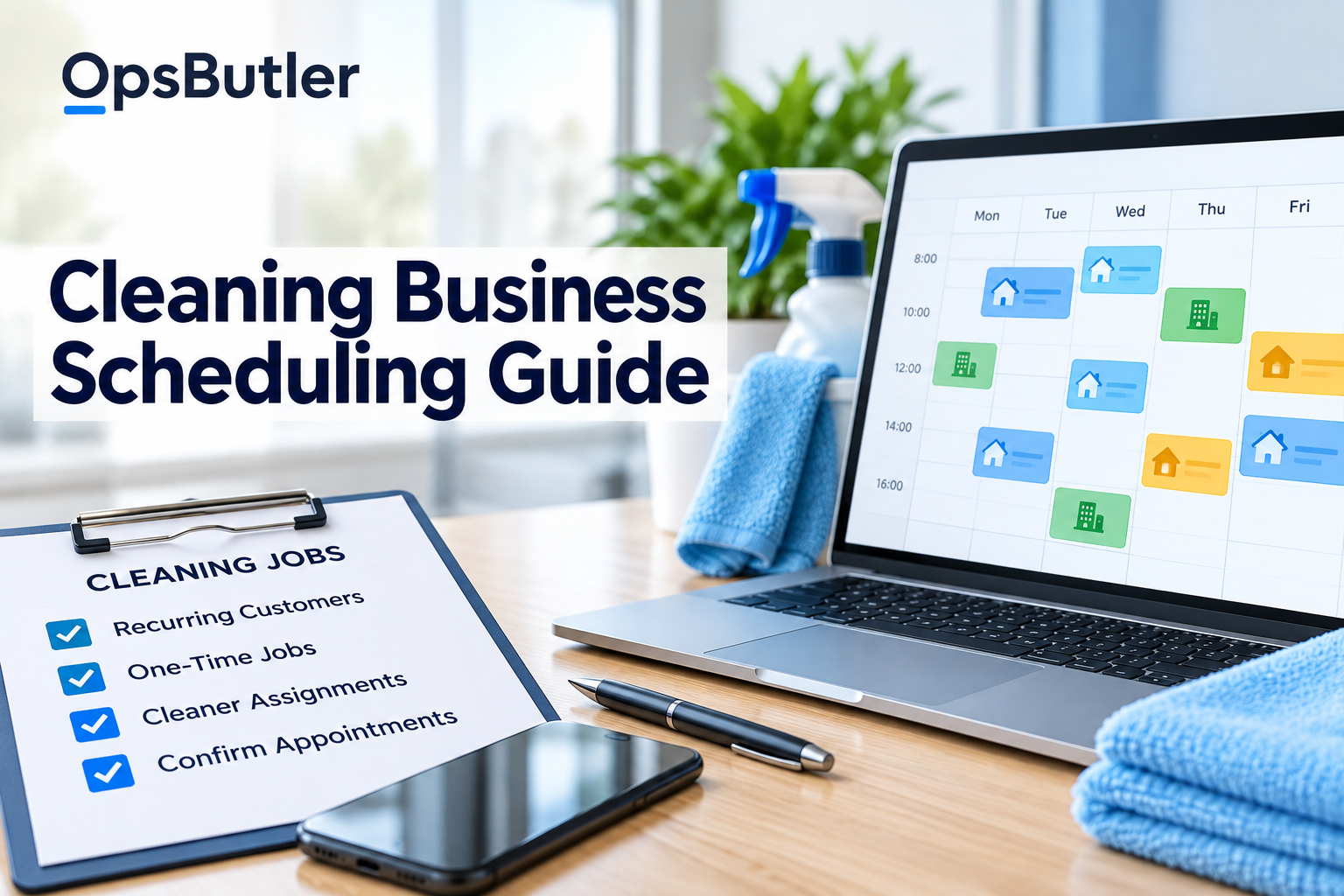 Cleaning business scheduling guide with recurring jobs, cleaner assignments, and appointment planning
