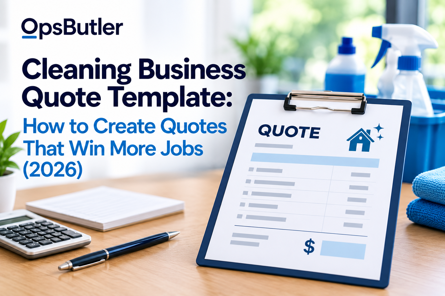 Cleaning Business Quote Template guide showing a professional cleaning quote and pricing worksheet