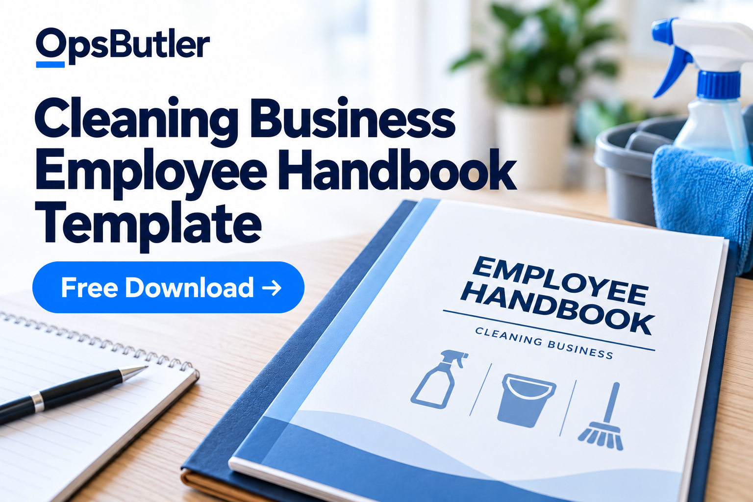 Cleaning business employee handbook template with workplace policies, safety guidelines, employee expectations, and free download
